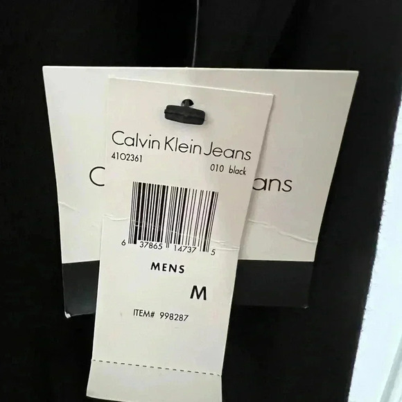 Calvin Klein Jeans Men’s long sleeve full zip mock neck black jacket, size M - Picture 6 of 7